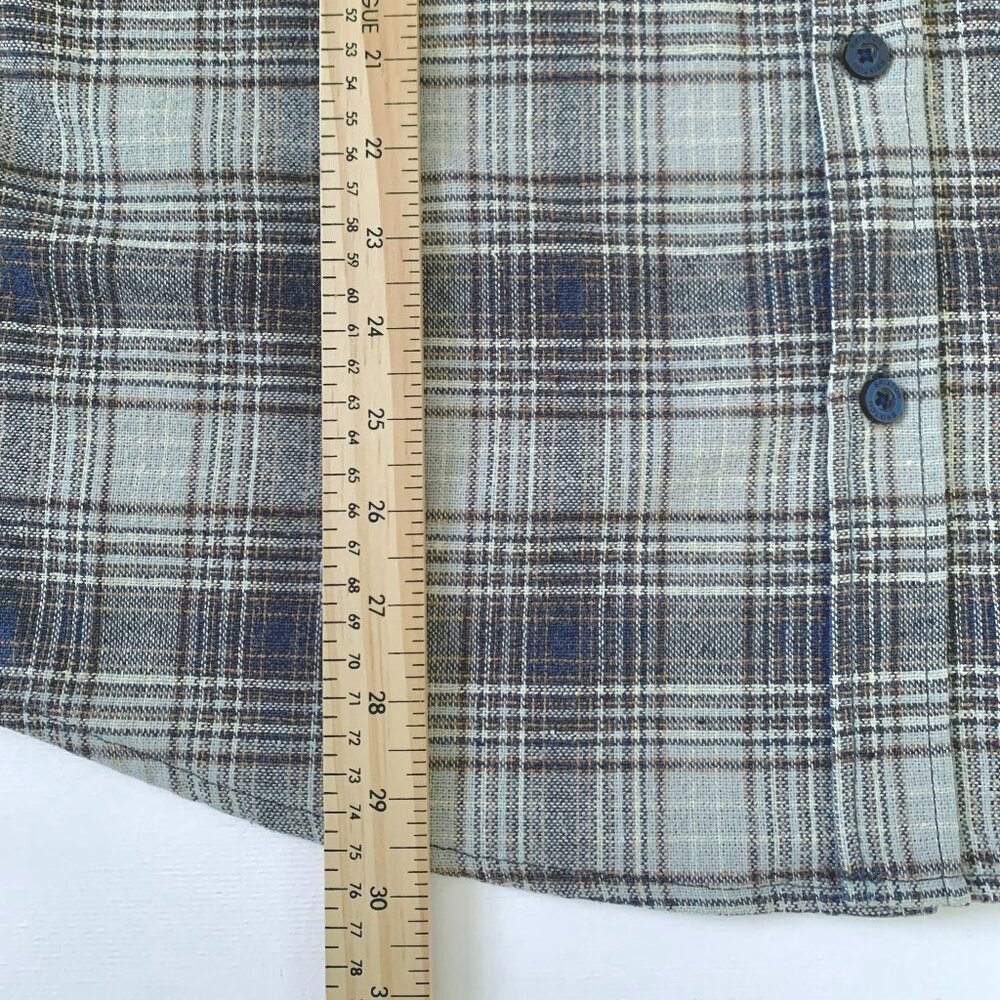 Brixton Bowery Plaid Flannel Long Sleeve Button Up Shirt Grey Business Casual - Picture 9 of 12